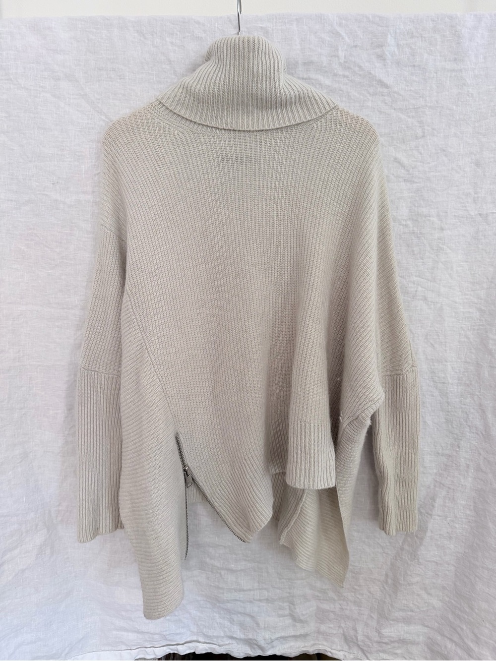 AllSaints Able Open Shoulder Alpaca Wool Knit Asymmetric Jumper Sweater Small